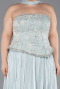 Robe De Soirée Grande Taille Longue Mousseline Menthe ABU5793