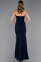 Robe de Soirée Longue Bleu Marine ABU6366