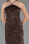 Robe de Soirée Longue Squameuse Brun ABU5713