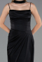 Tenue de Soirée Longue Satin Noir ABU6367