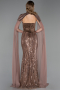 Robe Queue de Poisson Longue Perlé Brun ABU6315