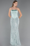 Robe Queue de Poisson Longue Perlé Menthe ABU6315