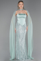 Robe Queue de Poisson Longue Perlé Menthe ABU6315