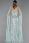 Robe Queue de Poisson Longue Perlé Menthe ABU6315