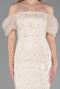 Robe de Cérémonie Midi Perlé Beige ABK2667
