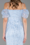 Robe de Cérémonie Midi Perlé Bleu clair ABK2667