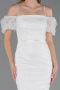 Robe de Cérémonie Midi Perlé Blanc ABK2667