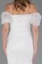 Robe de Cérémonie Midi Perlé Blanc ABK2667