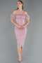 Robe de Cérémonie Midi Perlé Poudre ABK2667