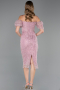 Robe de Cérémonie Midi Perlé Poudre ABK2667
