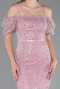 Robe de Cérémonie Midi Perlé Poudre ABK2667