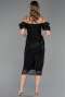 Robe de Cérémonie Midi Perlé Noir ABK2667