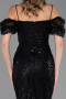 Robe de Cérémonie Midi Perlé Noir ABK2667