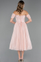 Robe de Cérémonie Midi Poudre ABK2665