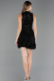 Robe De Soirée Courte Squameuse Noir ABK2671