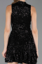 Robe De Soirée Courte Squameuse Noir ABK2671