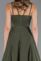 Robe de Soirée Longue Satin Kaki ABU5146