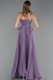 Robe de Soirée Longue Satin Lavande ABU5146