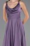 Robe de Soirée Longue Satin Lavande ABU5146