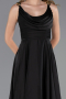 Robe de Soirée Longue Satin Noir ABU5146