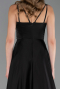 Robe de Soirée Longue Satin Noir ABU5146