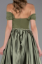 Robe de Soirée Longue Satin Kaki ABU5995