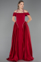 Robe de Soirée Longue Satin Rouge ABU5995