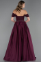 Robe de Soirée Longue Satin Prune ABU5995