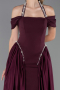 Robe de Soirée Longue Satin Prune ABU5995