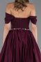 Robe de Soirée Longue Satin Prune ABU5995