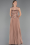 Robe de Soirée Longue Mousseline Cuivre ABU5931