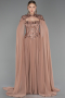 Robe de Soirée Longue Mousseline Cuivre ABU5931