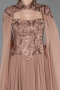 Robe de Soirée Longue Mousseline Cuivre ABU5931