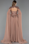 Robe de Soirée Longue Mousseline Cuivre ABU5931