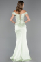 Robe de Soirée Longue Satin Menthe ABU5976