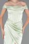Robe de Soirée Longue Satin Menthe ABU5976