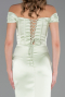Robe de Soirée Longue Satin Menthe ABU5976