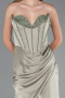 Robe de Soirée Longue Satin Menthe ABU6320