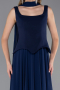 Robe de Soirée Longue Mousseline Bleu Marine ABU6369