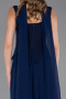 Robe de Soirée Longue Mousseline Bleu Marine ABU6369