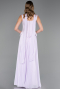 Robe de Soirée Longue Mousseline Lilas ABU6369