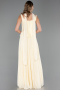 Robe de Soirée Longue Mousseline Jaune ABU6369
