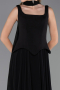 Robe de Soirée Longue Mousseline Noir ABU6369