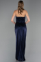 Robe de Soirée Longue Bleu Marine ABU6370