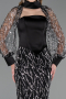 Robe de Soirée Longue Perlé Noir ABU6358
