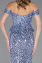 Robe de Soirée Longue Squameuse Indigo ABU6359