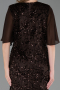 Robe De Soirée Grande Taille Longue Squameuse Brun ABU6373
