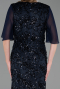 Robe De Soirée Grande Taille Longue Squameuse Bleu Marine ABU6373