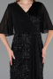 Robe De Soirée Grande Taille Longue Squameuse Noir ABU6373