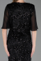 Robe De Soirée Grande Taille Longue Squameuse Noir ABU6373